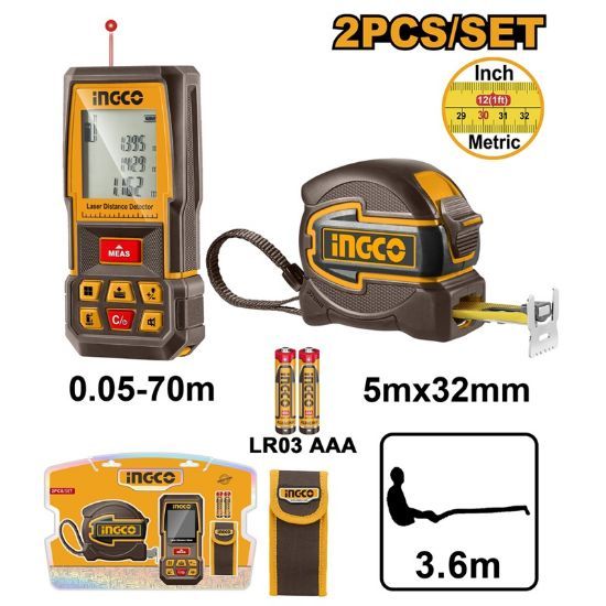 2-Piece Laser & Tape Measure Set – INGCO HLDD241201M