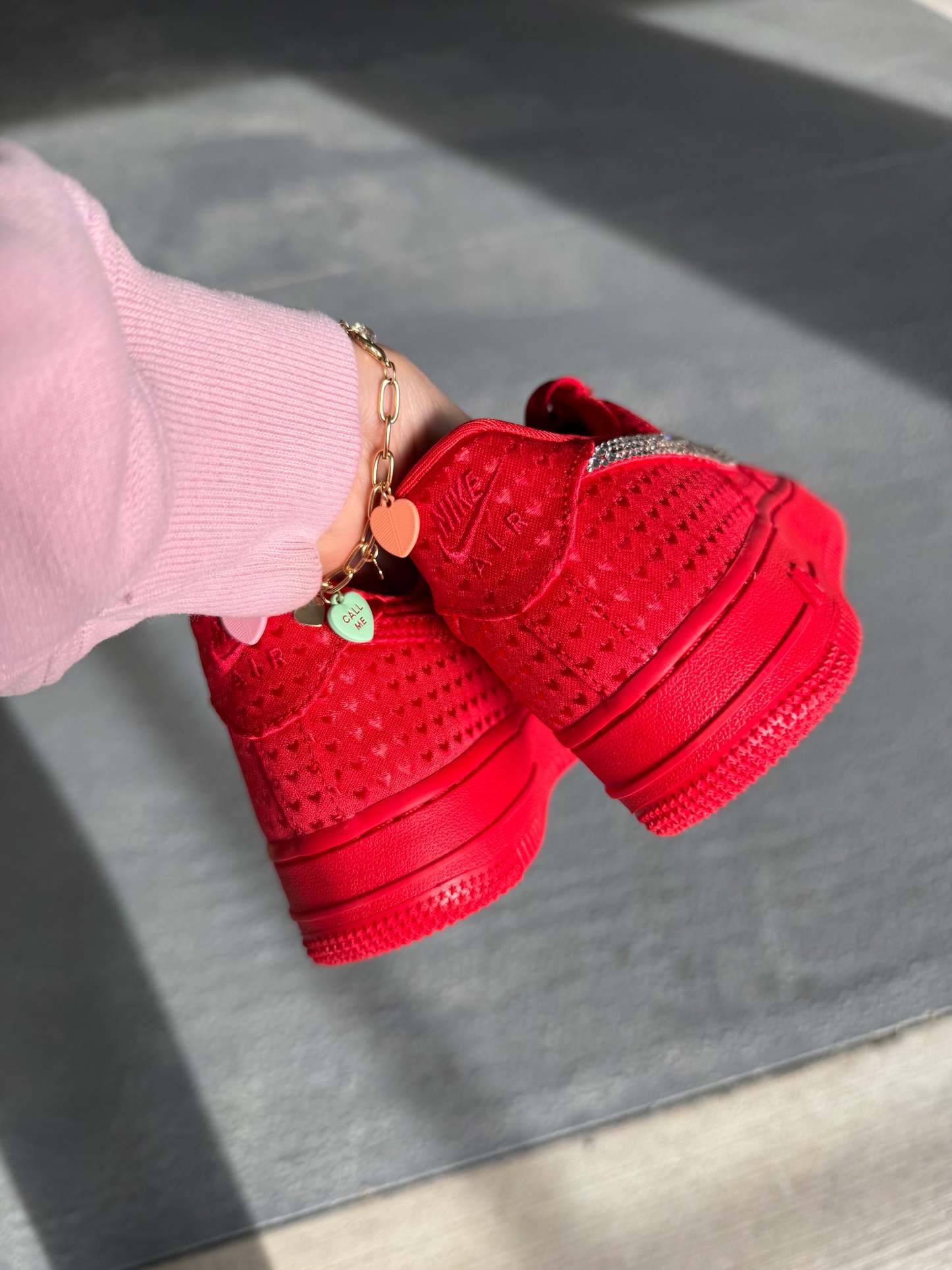Special Edition Valentine’s Red Hearts Swarovski Nike Air Force 1