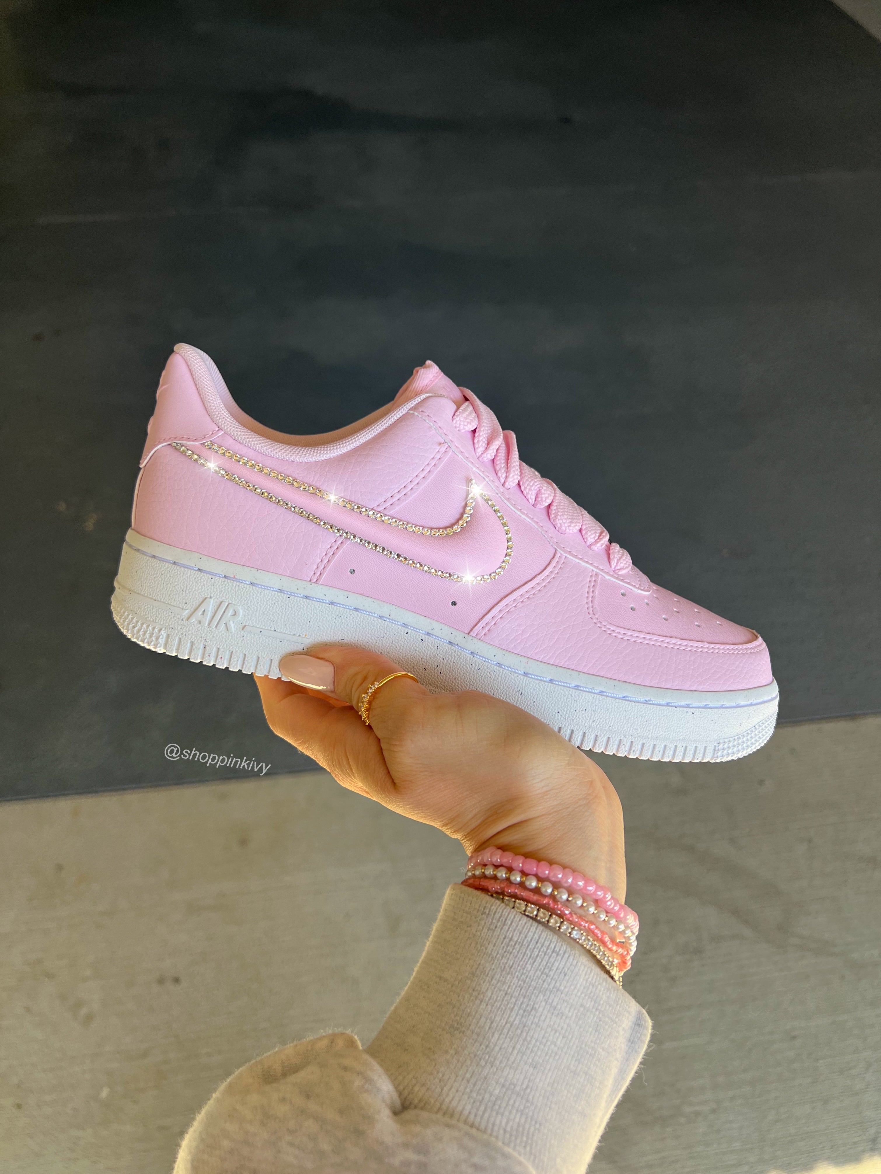 Pink Swarovski Outlined Nike Air Force 1