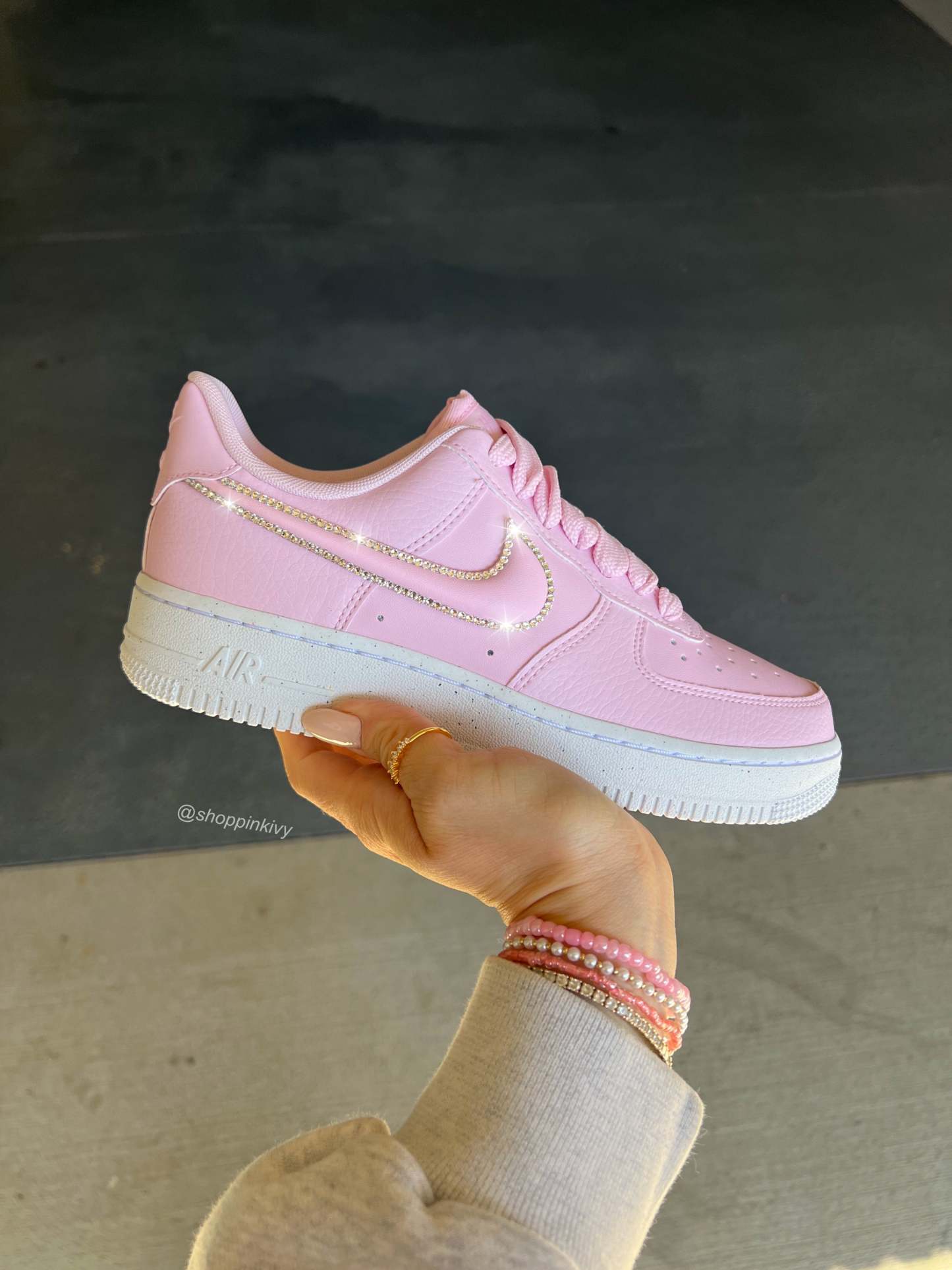 Pink Swarovski Outlined Nike Air Force 1