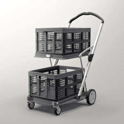 Personal Cart® The Original – Multi use Functional Collapsible Carts | Mobile Folding Trolley | Shopping Cart with Storage Crate