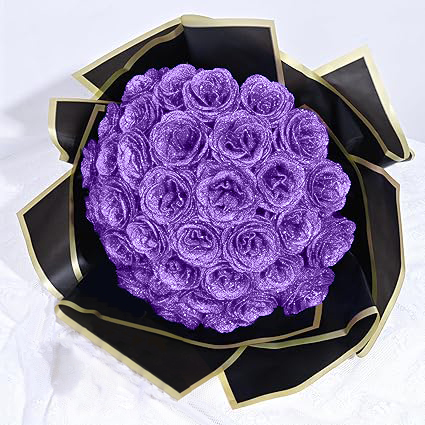 Glitter Rose Bouquet Couple Glitter Everlasting Rose Bouquet (Never Wither)