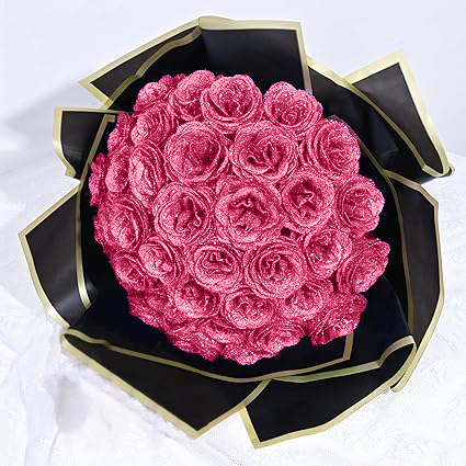 Glitter Rose Bouquet Couple Glitter Everlasting Rose Bouquet (Never Wi