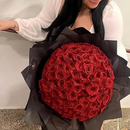 Glitter Rose Bouquet Couple Glitter Everlasting Rose Bouquet (Never Wither)