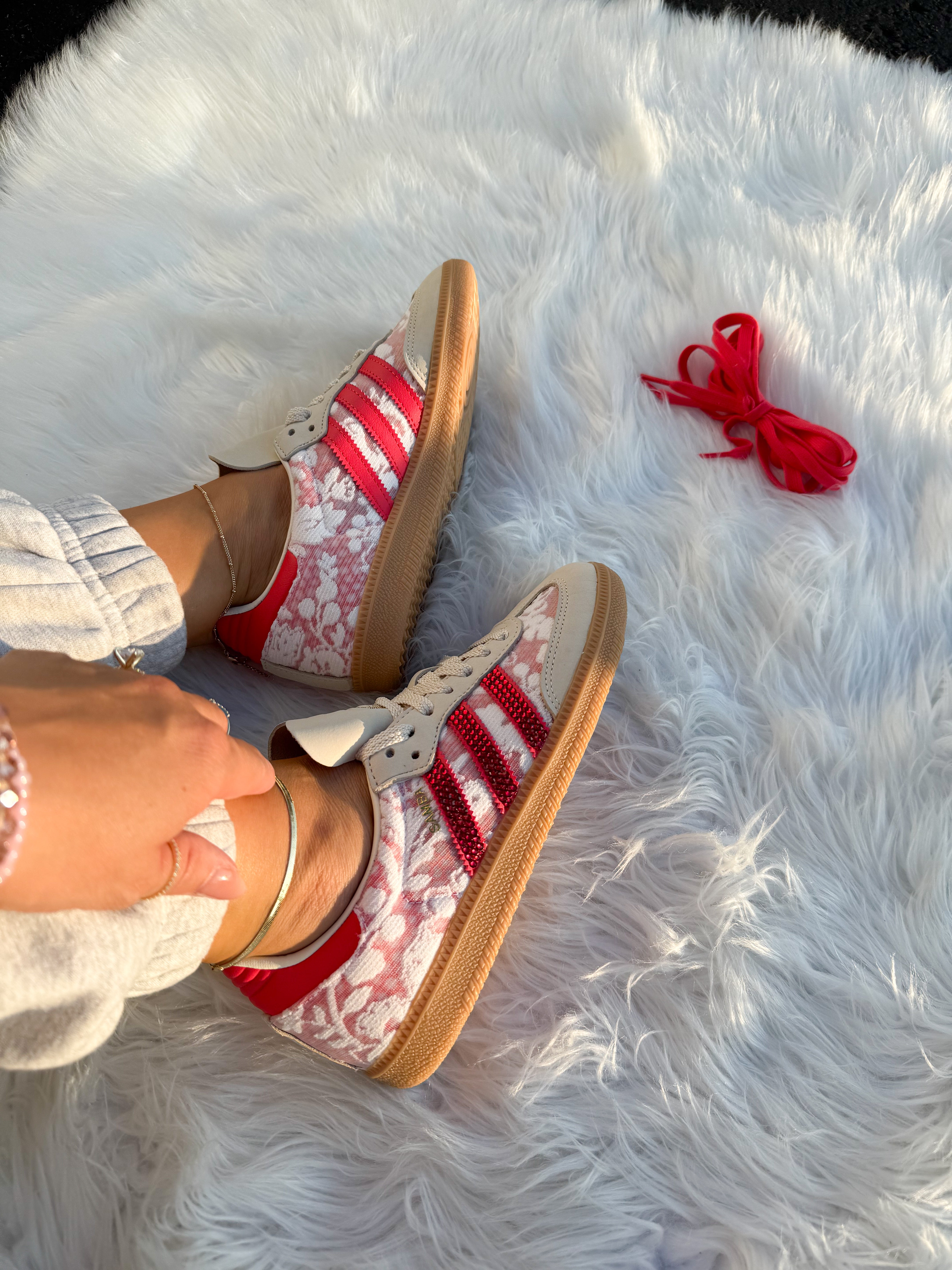 Lace Red Swarovski Adidas Original Samba OG