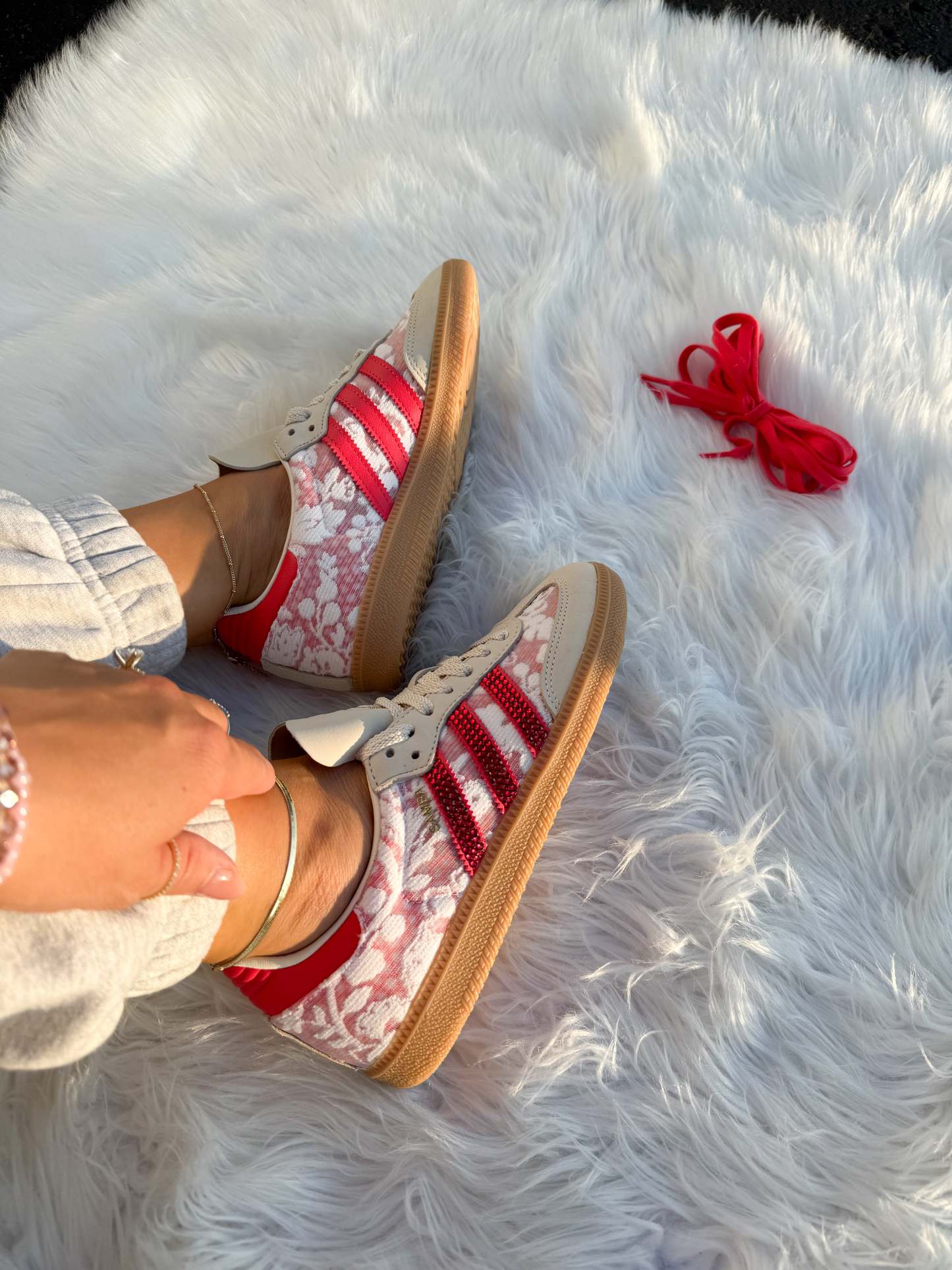 Lace Red Swarovski Adidas Original Samba OG