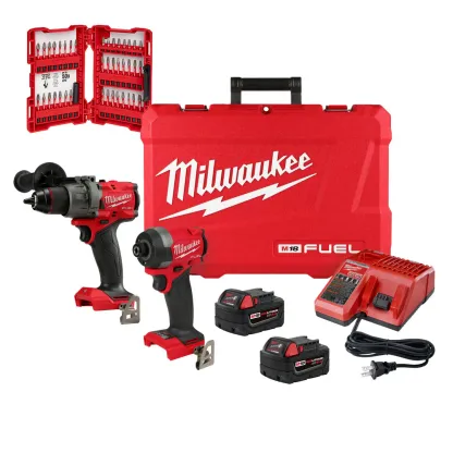 3697-22 M18 FUEL 18V 2 Tool Combo Kit w/ 40 PC Shockwave Bits