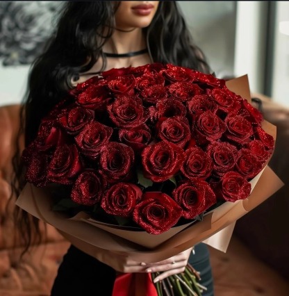 Glitter Rose Bouquet Couple Glitter Everlasting Rose Bouquet (Never Wither)