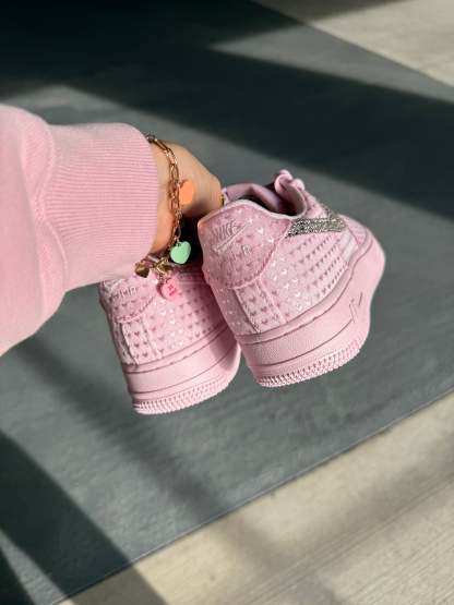 Special Edition Valentine’s Pink Hearts Swarovski Nike Air Force 1