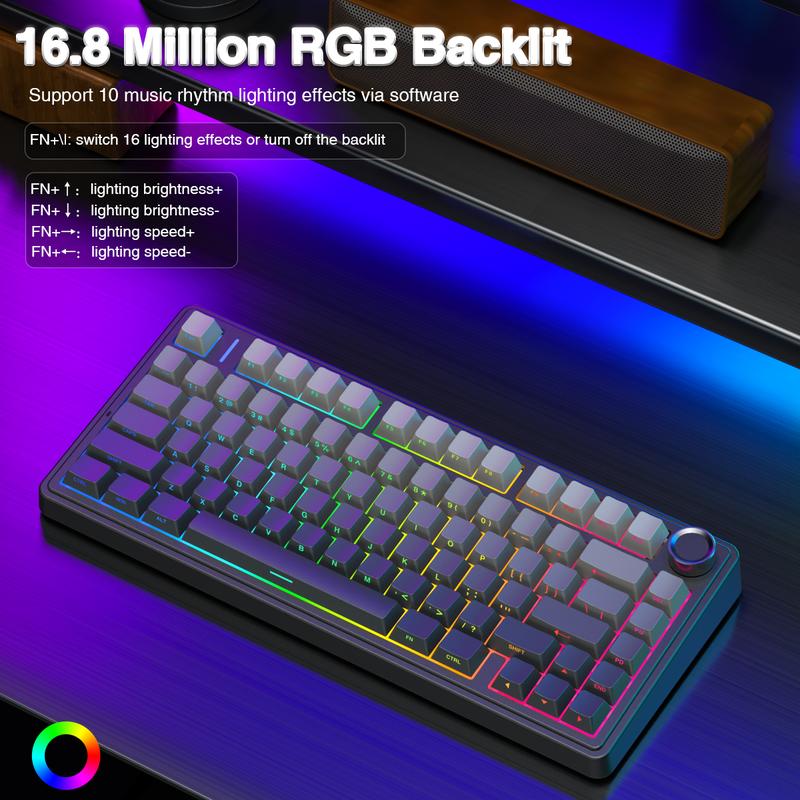 AULA F75 Pro Mechanical Keyboard RGB Backlit 2.4G Wireless Bluetooth Hot
