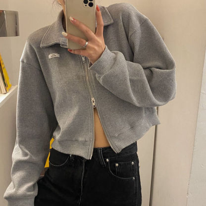 Cropped Zipper Sweater