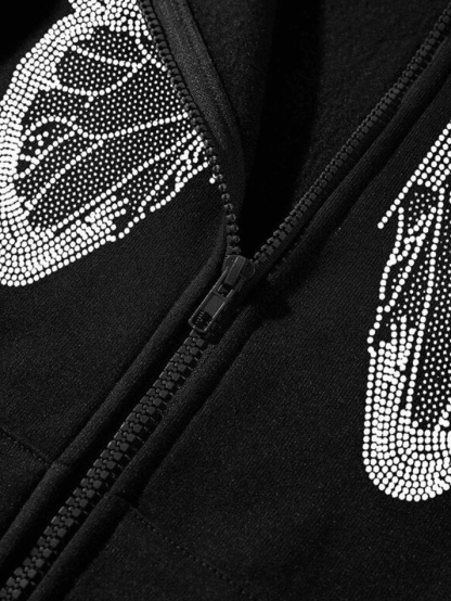 Butterfly Oversized Zip Up Hoodie
