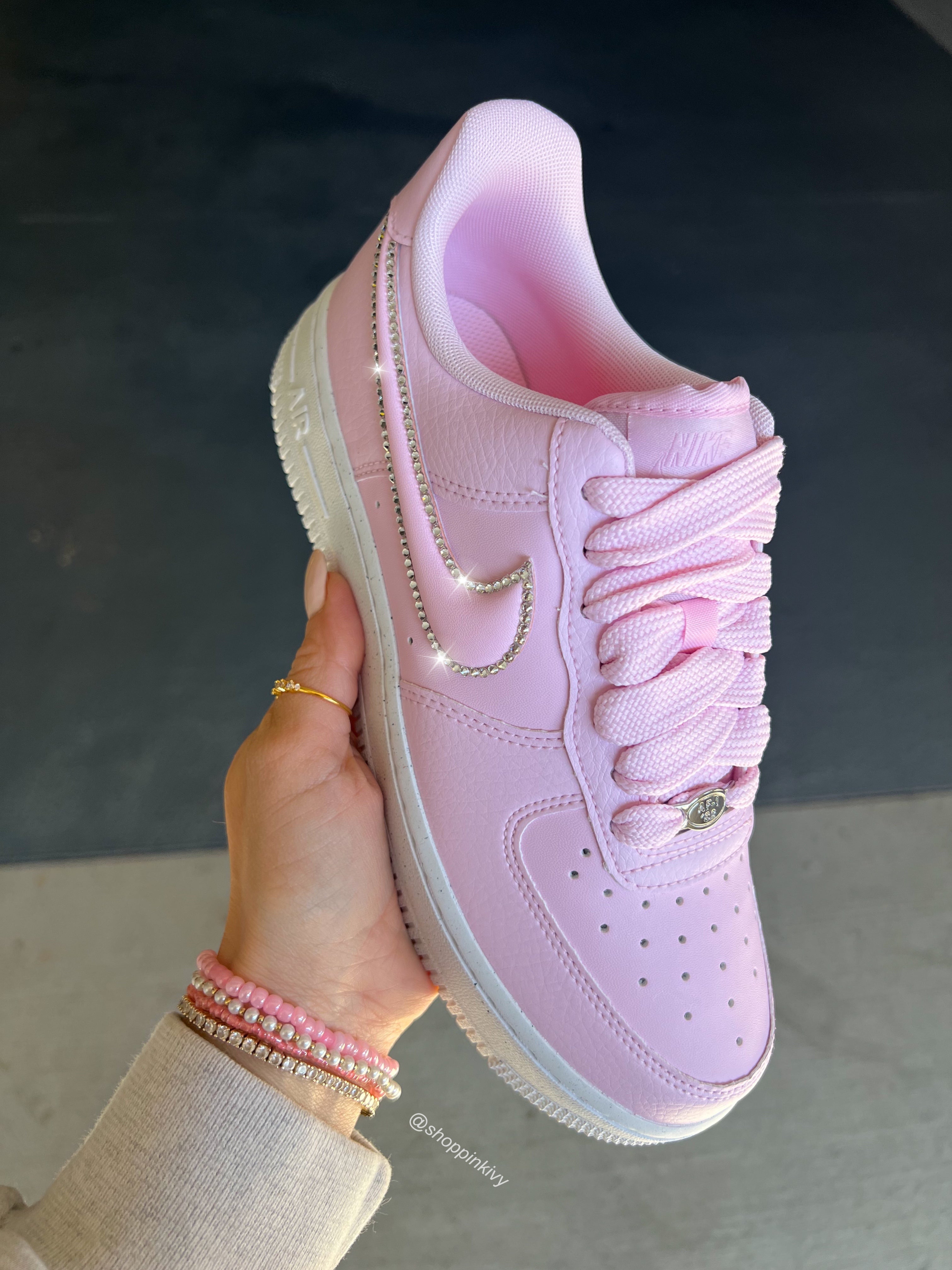 Pink Swarovski Outlined Nike Air Force 1