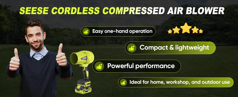 SEESE Turbo Jet Blower,Leaf Blower, Violent Turbo Fan, Pure Copper Motor,Car Drying After Wash, Handheld Snow Blower,Cordless Turbo Power Air Duster,Home Improve,Garden Mainte Perfect Christmas & New Year Gift Idea
