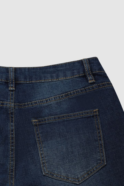 Denim Casual Loose Plain Jeans