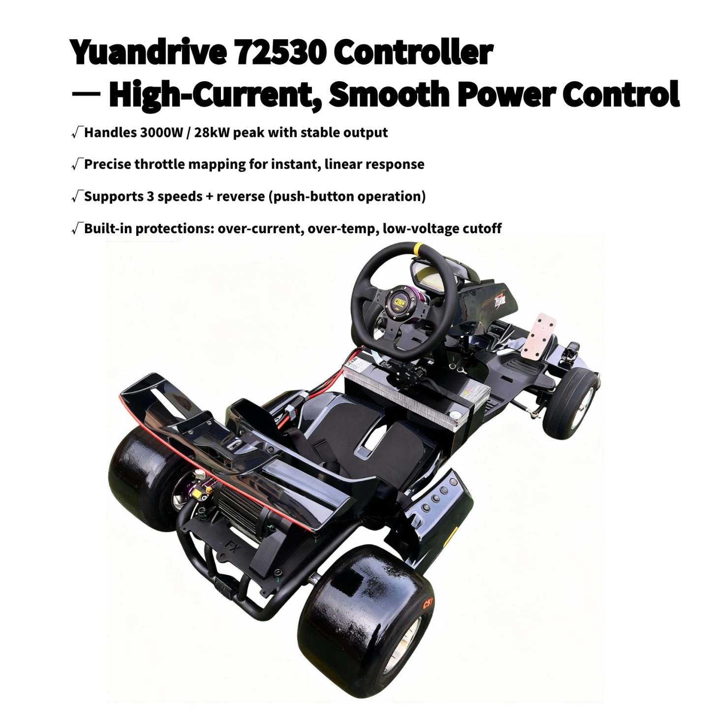 Zyliathor 3000W Mid-Mount Electric Racing Go-Kart