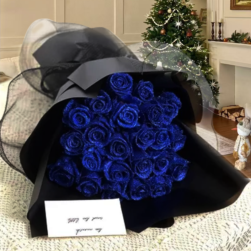 Glitter Rose Bouquet Couple Glitter Everlasting Rose Bouquet (Never Wither)