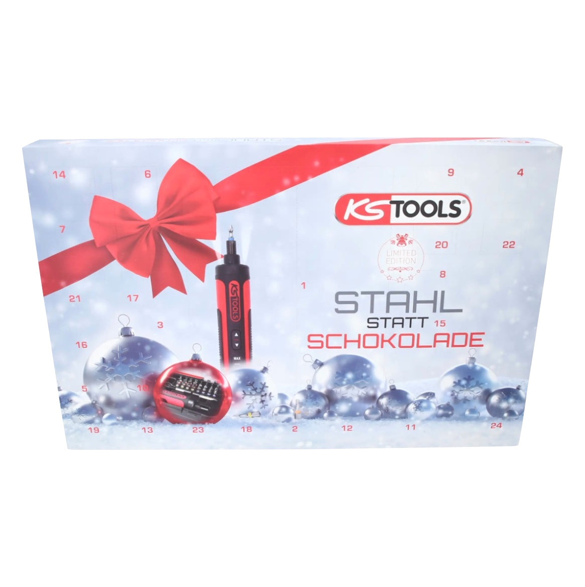 KS Tools Advent calendar “Steel instead of chocolate” with cordless hand screwdriver set and torsion bit set 27 pieces