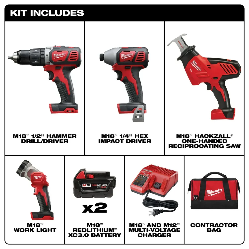 2695-24 M18 18V Cordless Power Lithium-Ion 4-Tool Combo Kit