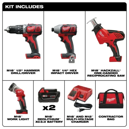 2695-24 M18 18V Cordless Power Lithium-Ion 4-Tool Combo Kit