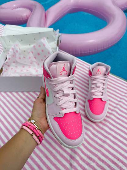 Bubblegum Barbie Pink Swarovski Women’s Air Jordan 1 Mid Shoes