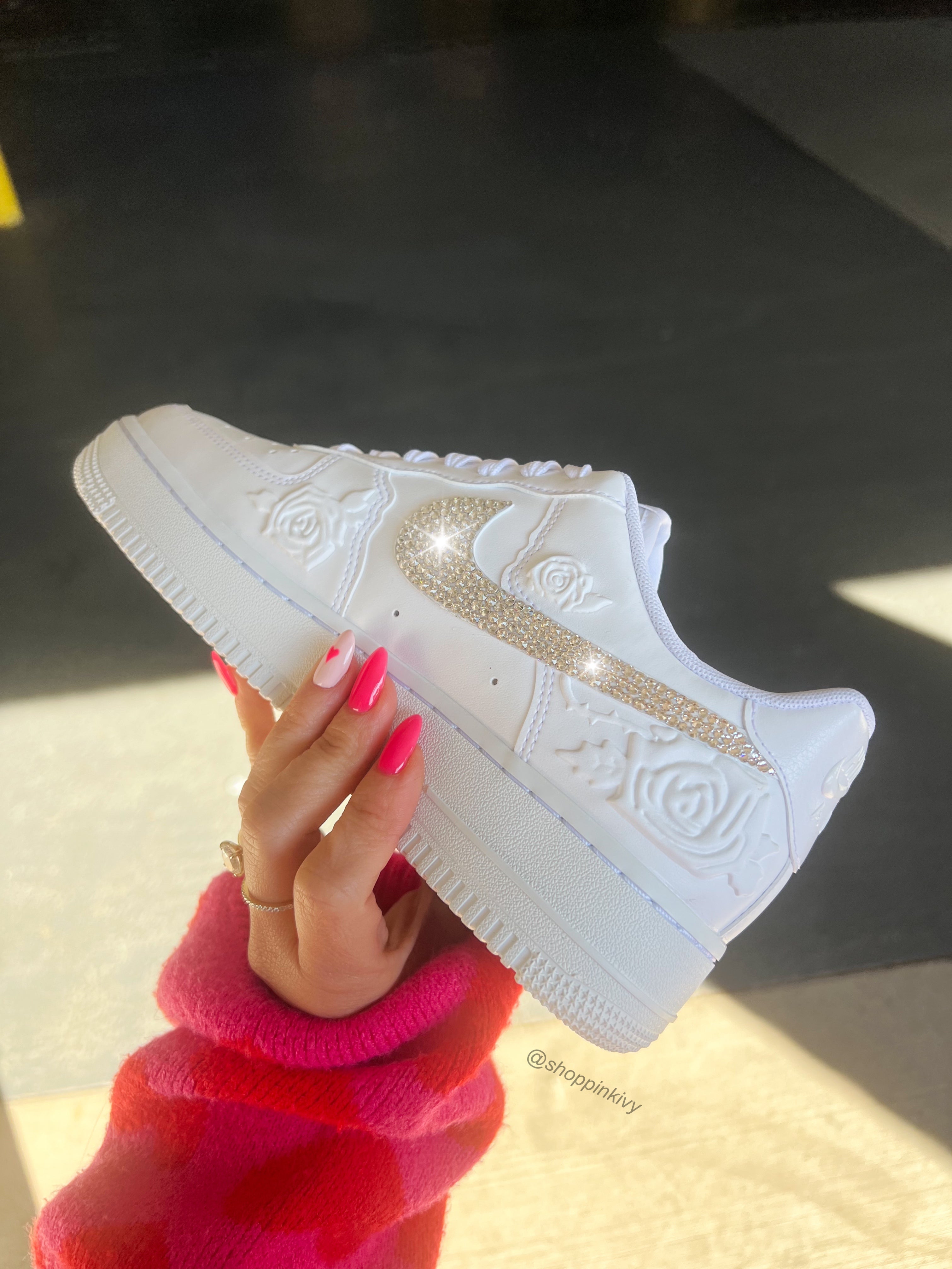White Roses Swarovski Nike Air Force 1 ST