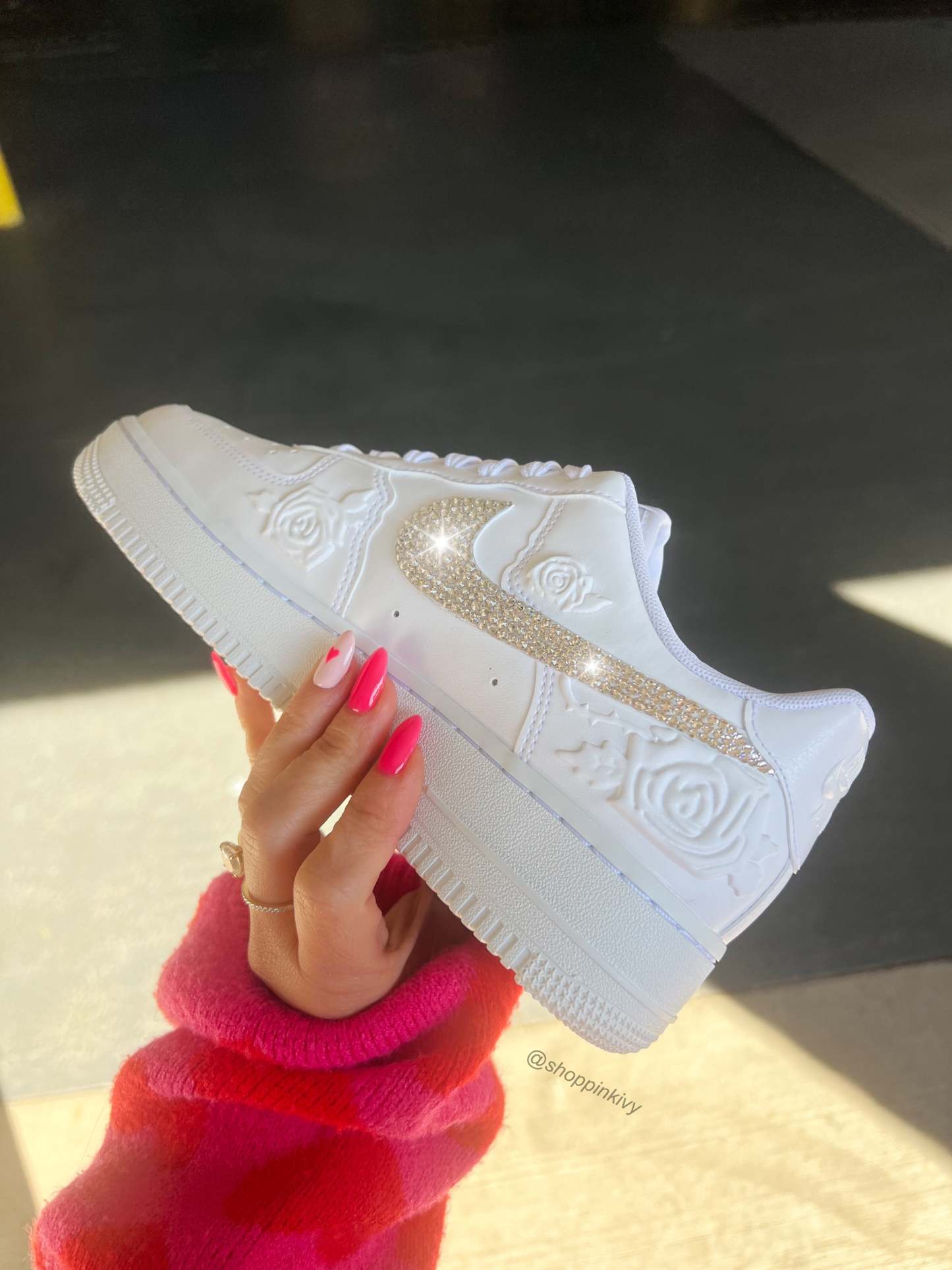 White Roses Swarovski Nike Air Force 1 ST