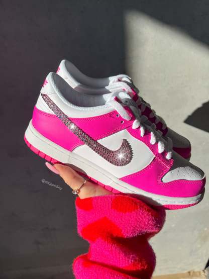 Hot Pink Swarovski Womens Nike Dunk Shoes