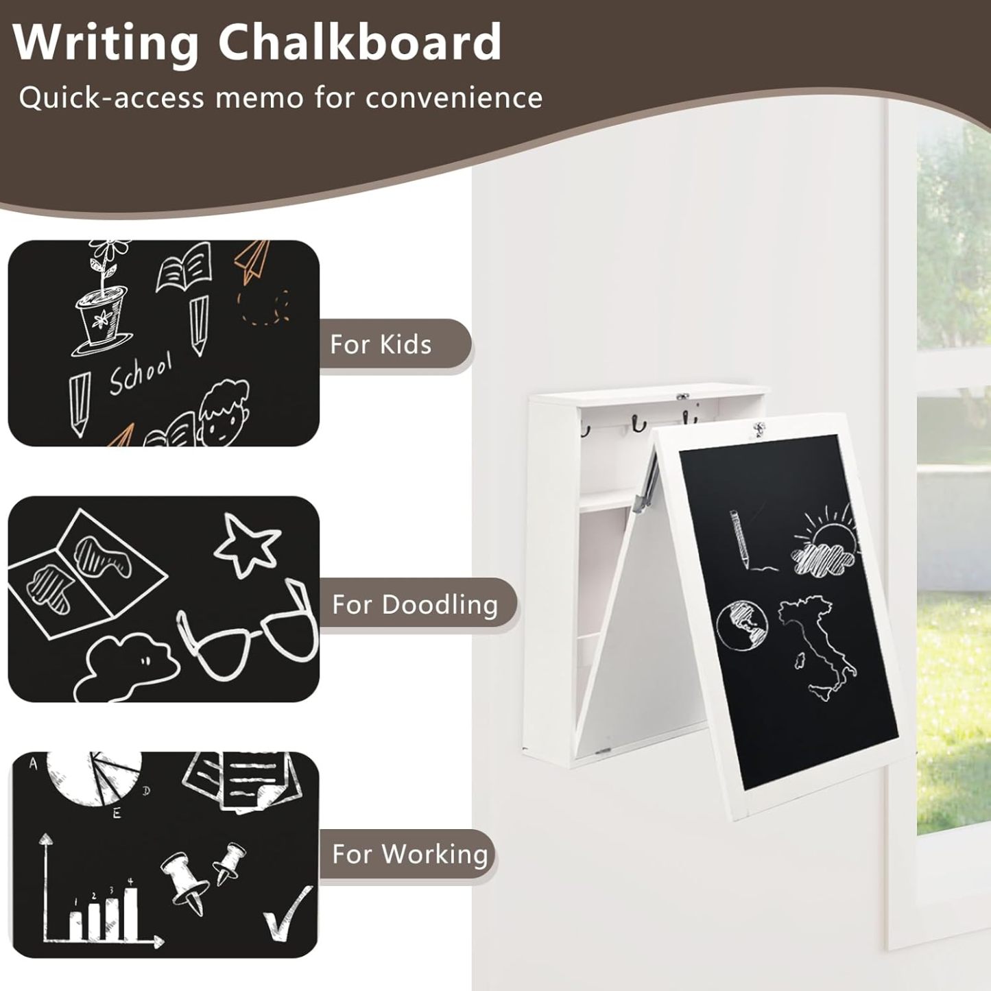 Tangkula Foldable Wall-Mounted Desk