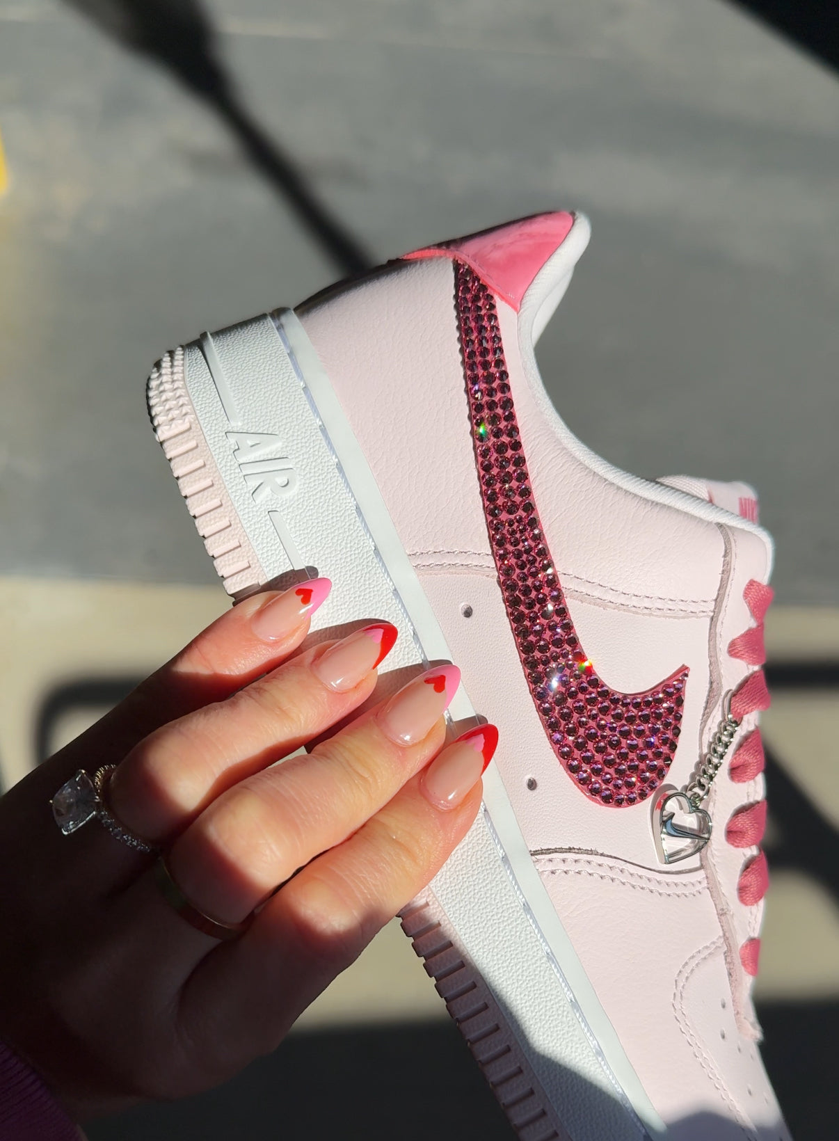 Valentine’s Heart Charm Swarovski Nike Air Force 1