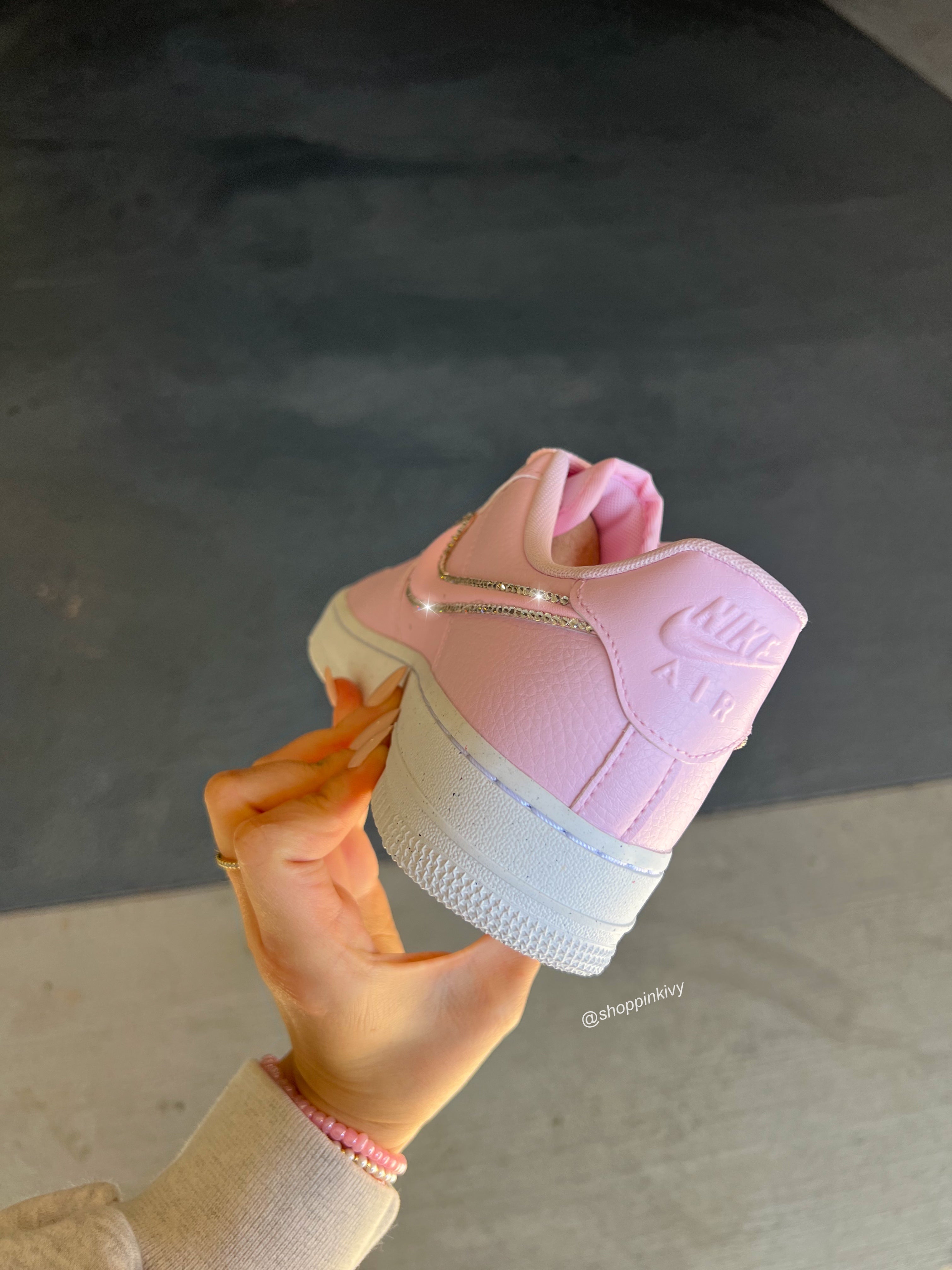 Pink Swarovski Outlined Nike Air Force 1