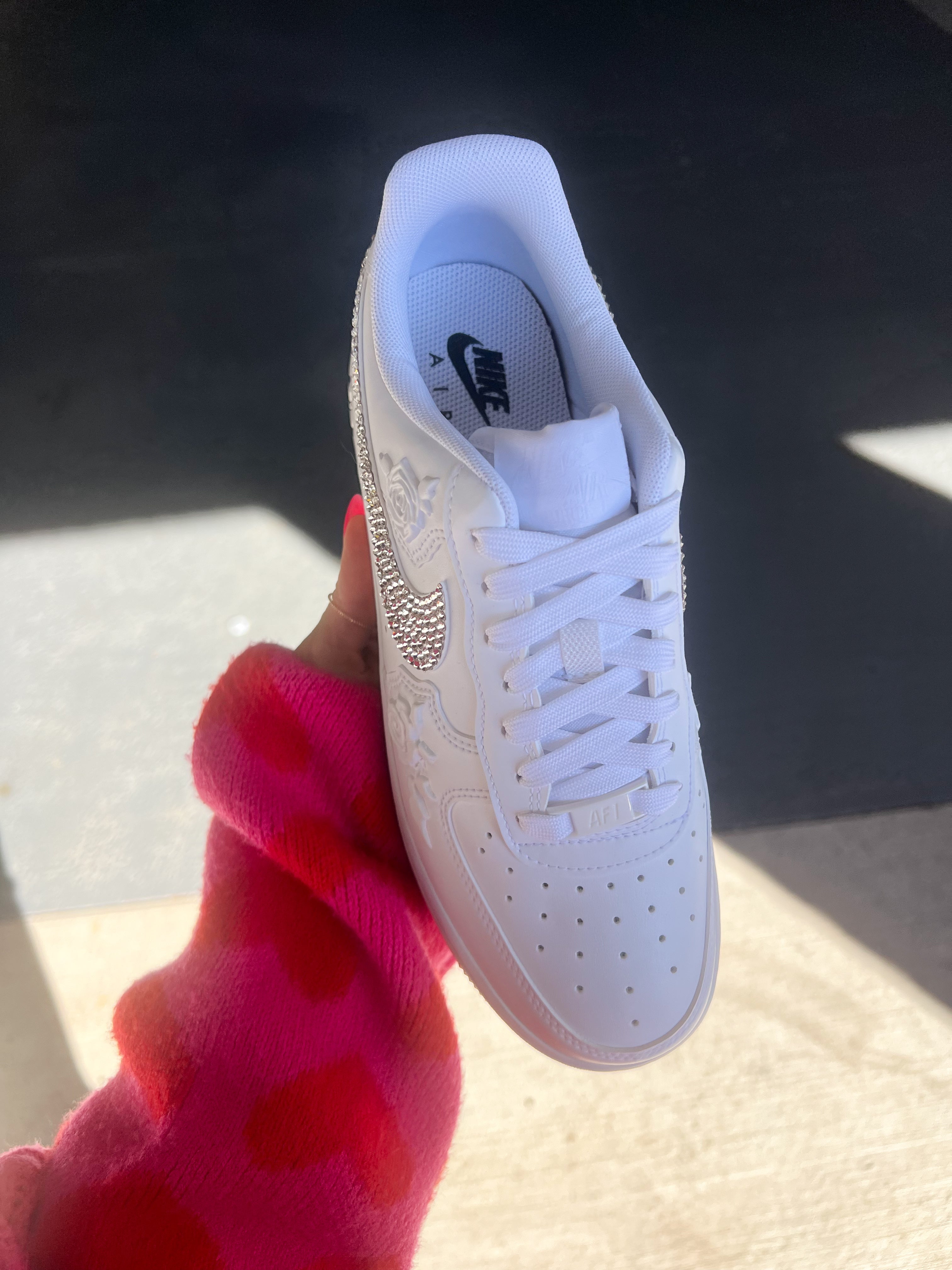 White Roses Swarovski Nike Air Force 1 ST