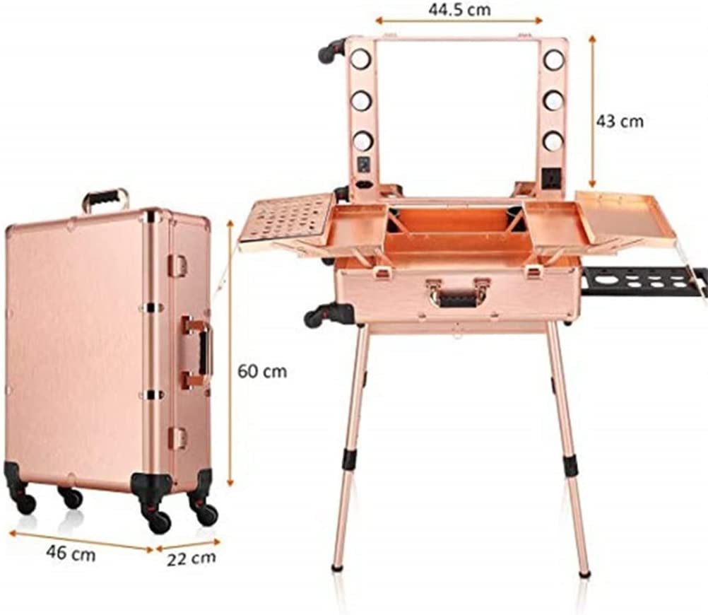 Maleta de Maquillaje Profesional con Luces Tamaño M