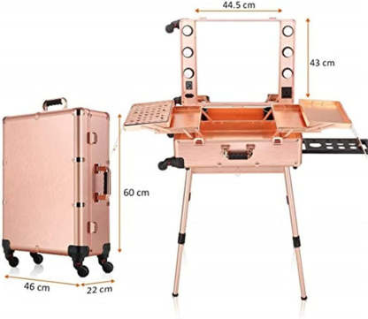 Maleta de Maquillaje Profesional con Luces Tamaño M