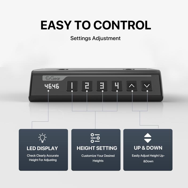 ErGear Electric Adjustable Standing Desk 48x24/55x28"Ergonomic Design w