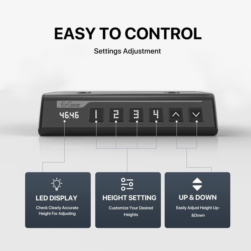 ErGear Electric Adjustable Standing Desk 48x24/55x28"Ergonomic Design w