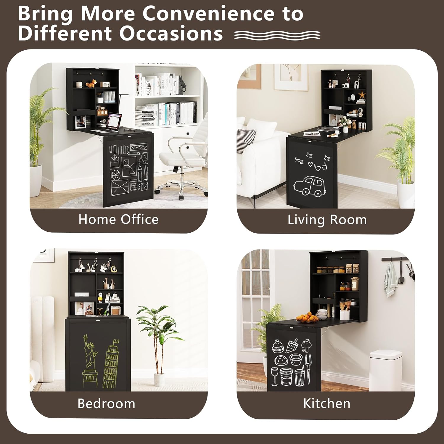 Tangkula Foldable Wall-Mounted Desk