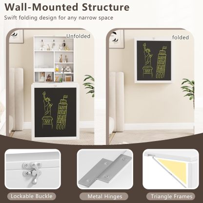 Tangkula Foldable Wall-Mounted Desk