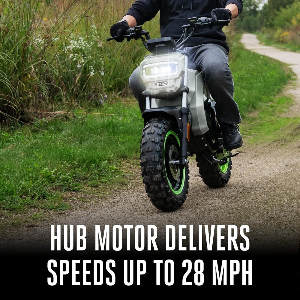 EGO Power+ EGO MB1005-2 28 MPH Battery-Powered Electric Mini Bike (2X 7.5AH Batteries Included), Large