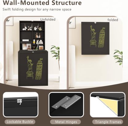 Tangkula Foldable Wall-Mounted Desk