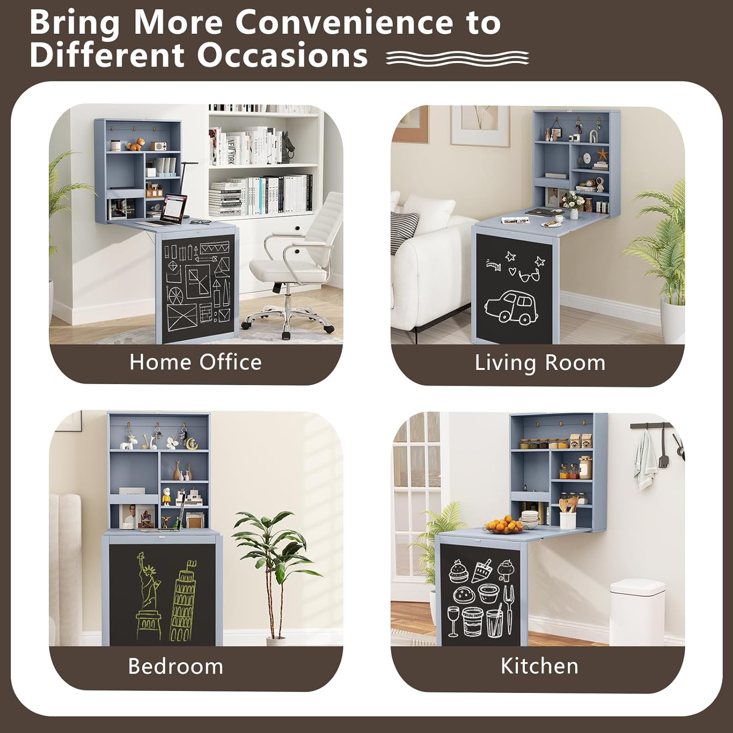 Tangkula Foldable Wall-Mounted Desk