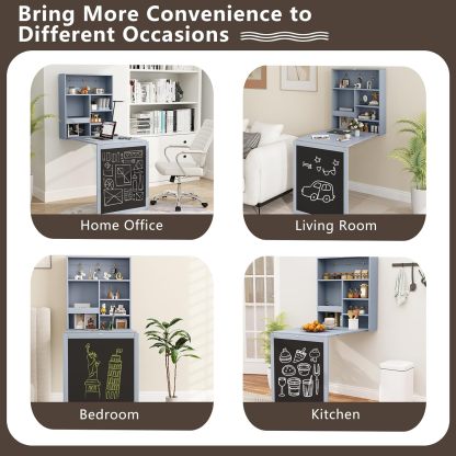 Tangkula Foldable Wall-Mounted Desk