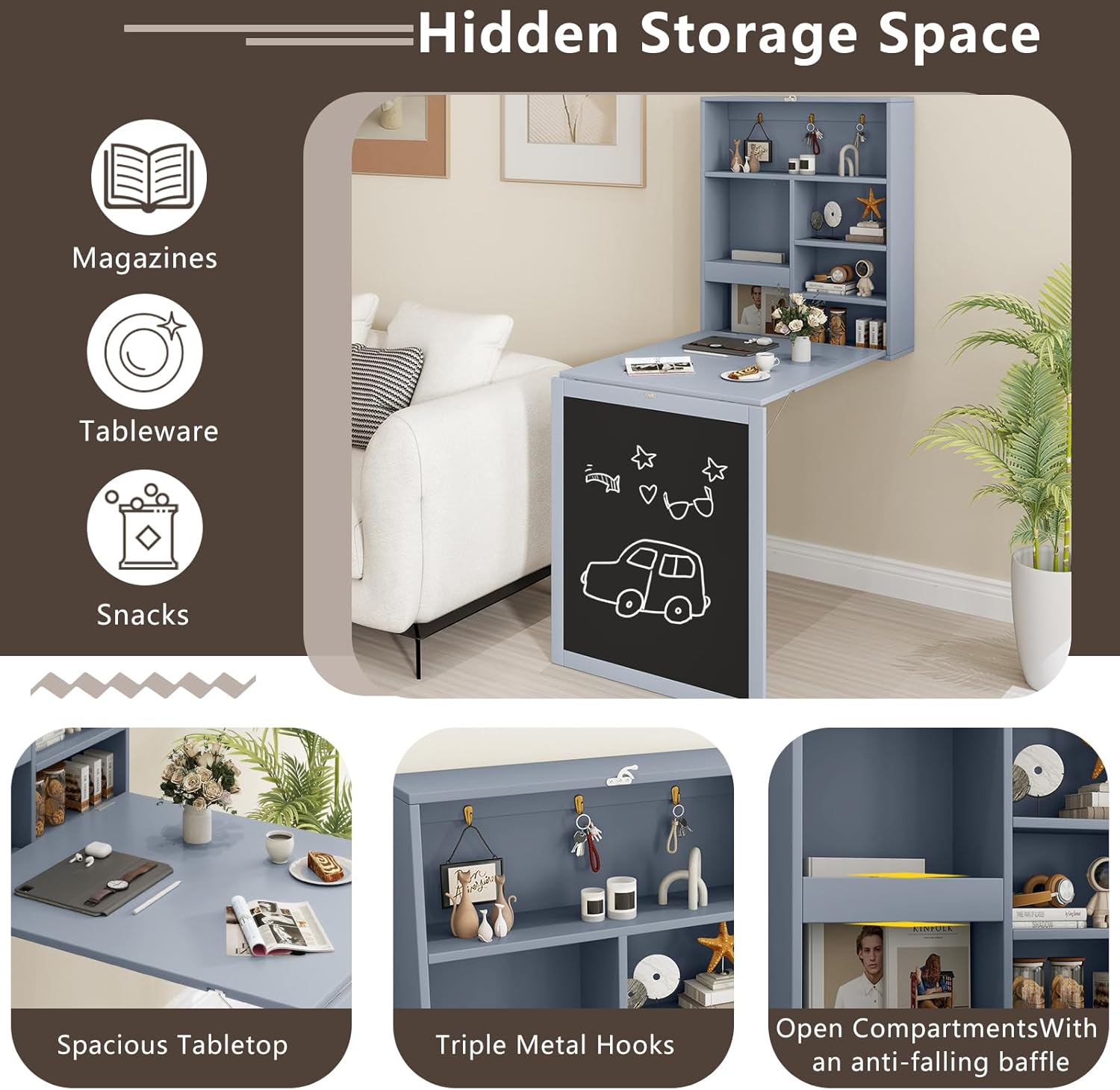 Tangkula Foldable Wall-Mounted Desk