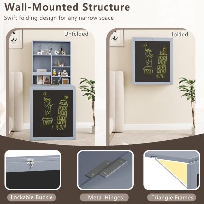 Tangkula Foldable Wall-Mounted Desk