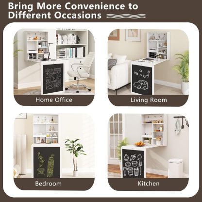 Tangkula Foldable Wall-Mounted Desk