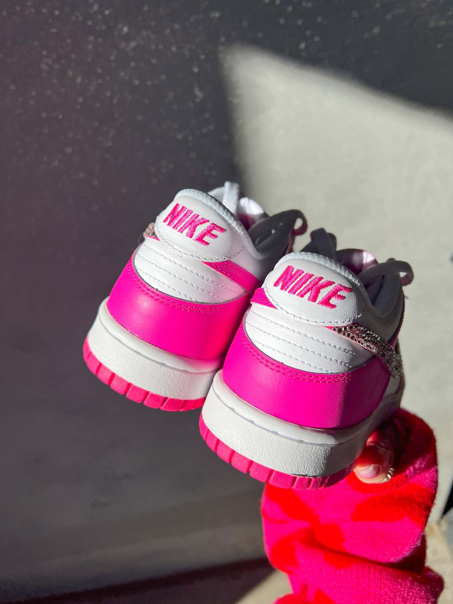 Hot Pink Swarovski Womens Nike Dunk Shoes