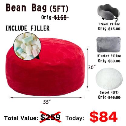 5FT/JUMBO bean bag