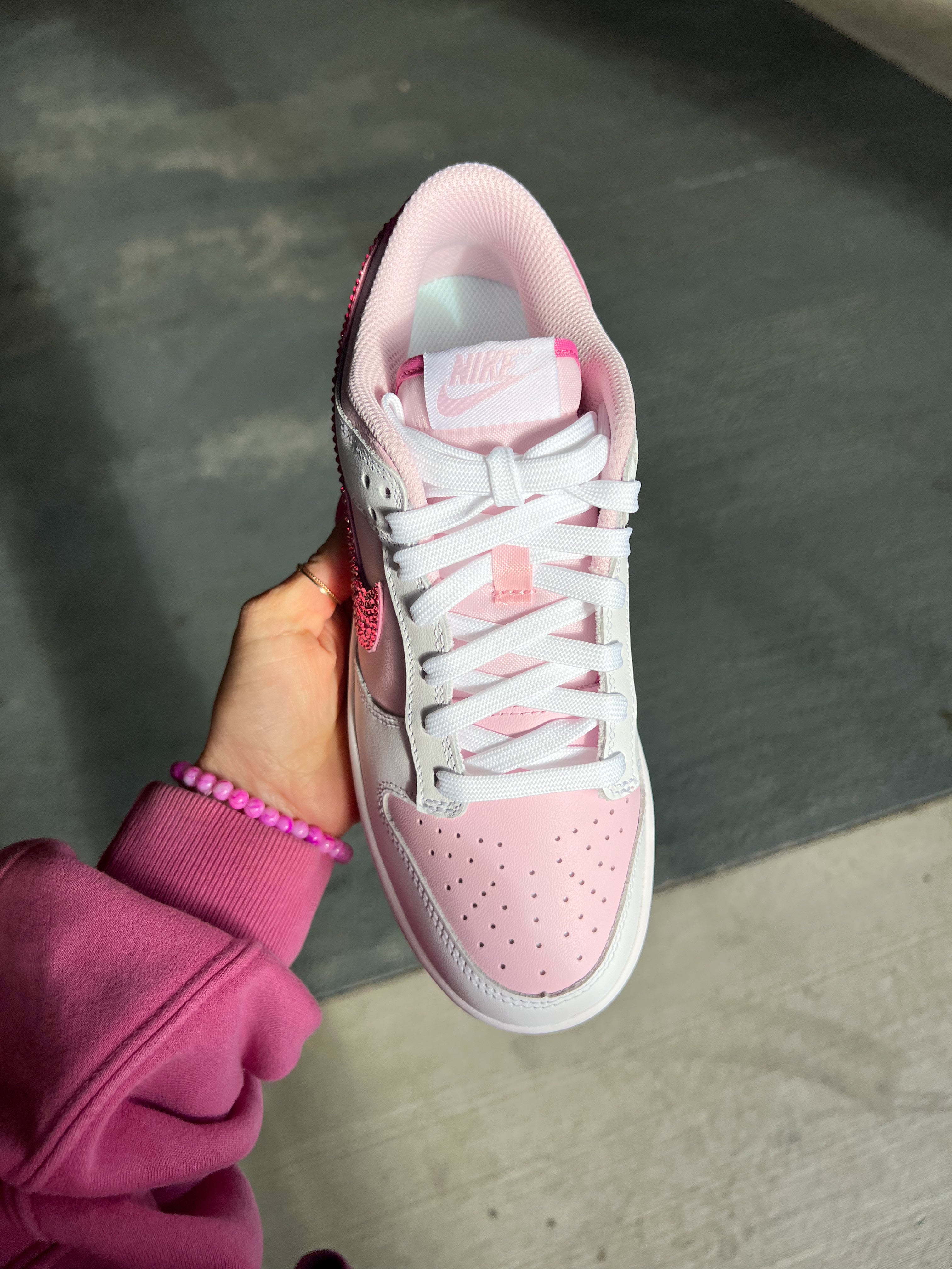 Rare Hot Pink Swarovski Womens Nike Dunk Shoes