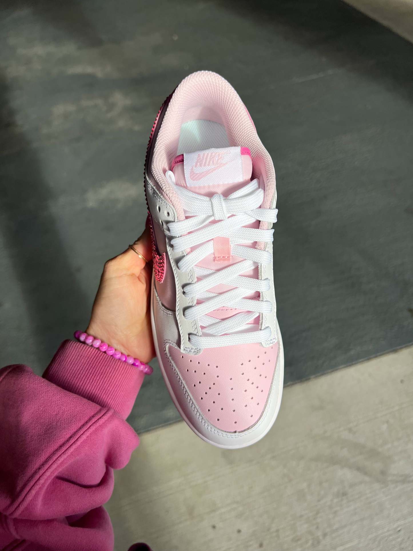 Rare Hot Pink Swarovski Womens Nike Dunk Shoes