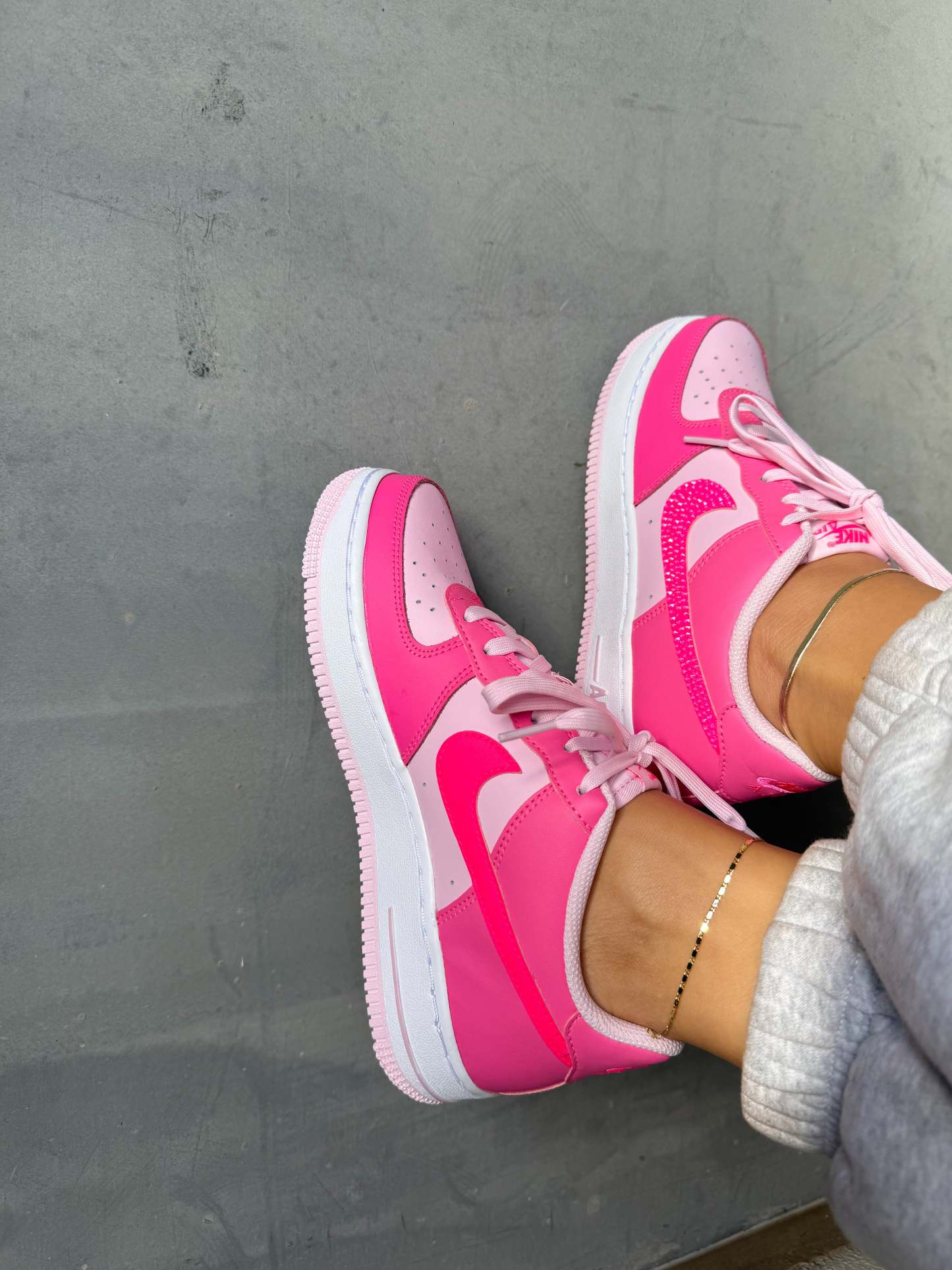 Bubblegum Pink Swarovski Women’s Air Force 1 Low Shoes